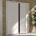 White painted double louver closet door interior morden solid wood core doors